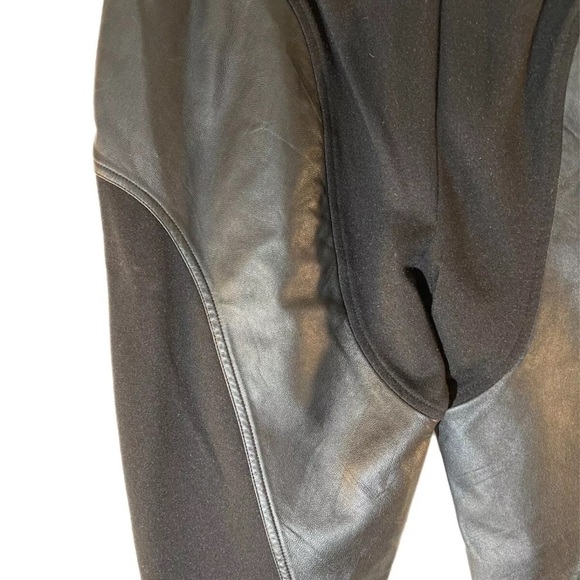 L. A. M. B. Leather Trim Ponte Pants Equestrian Style Real Leather 4 - Picture 9 of 9